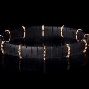 BCNMR12DN - Black Matt Ceramic Bracelet With 12