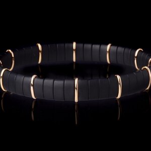 BCNMR12 - Black Matt Ceramic Bracelet With 12