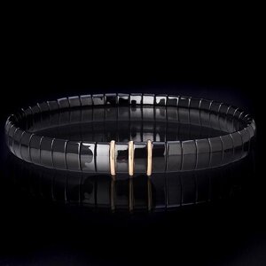BCNR3 - Black Ceramic Bracelet With 3 Inserts