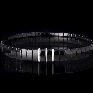 BCNB3 - Black Ceramic Bracelet With 3 Inserts