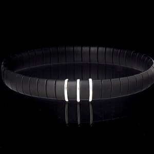 BCNMB3 - Black Matt Ceramic Bracelet With 3 Insert
