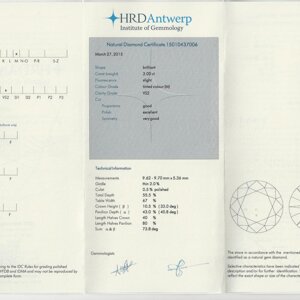 BRILLIANT CUT DIAMOND CERTIFICATE