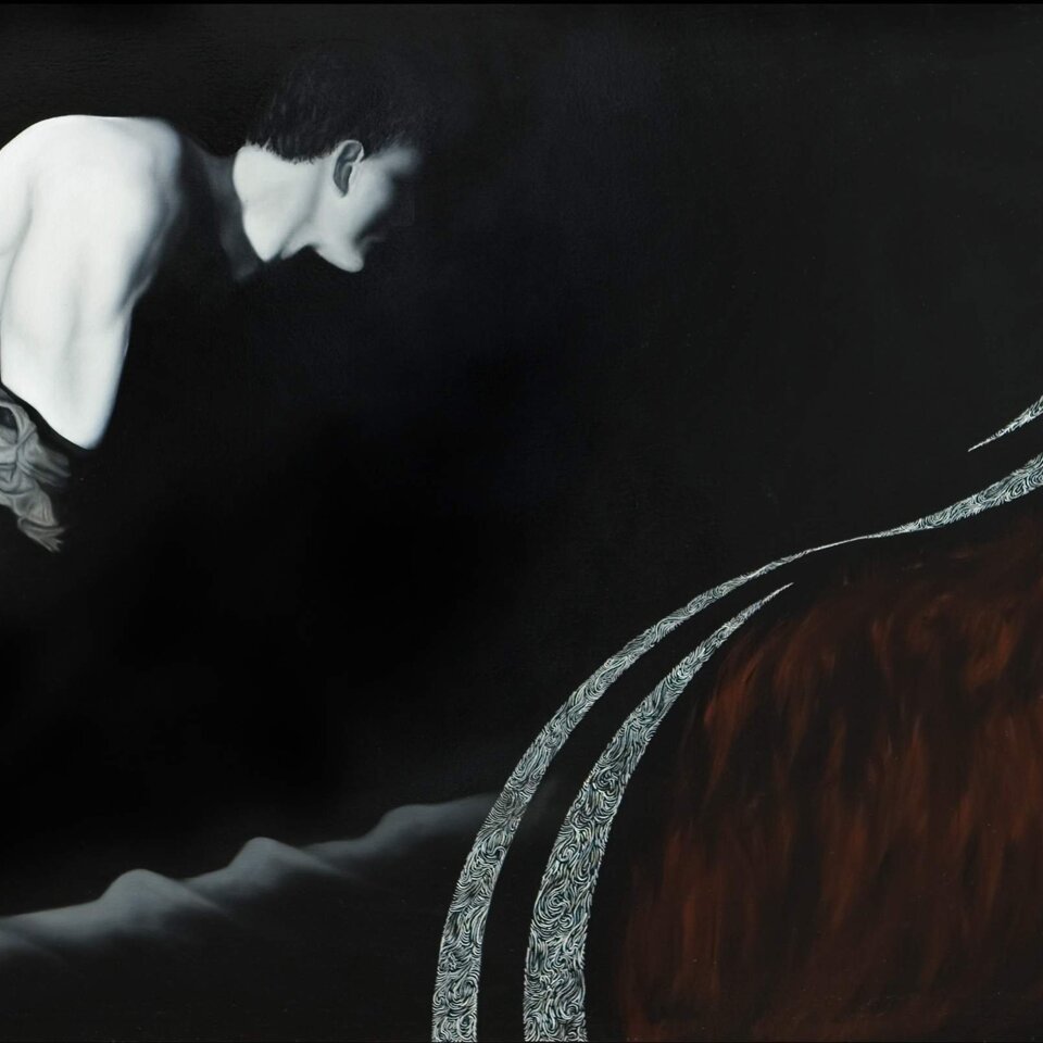 Metamorfosi 2008, oil on canvas, 70 x 140 cm