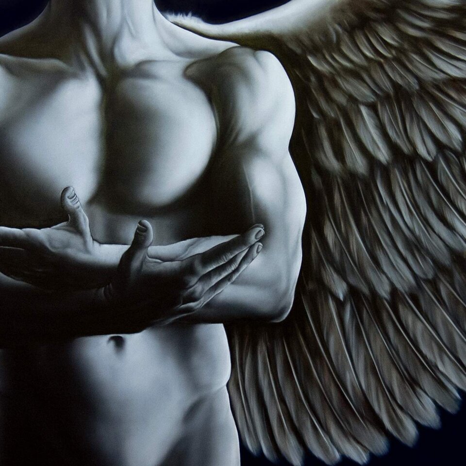 Introspection-Silver 2019, Oil on canvas, 60 x 120 cm