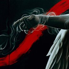 Soffio 2019, oil on canvas, 40 x 120 cm