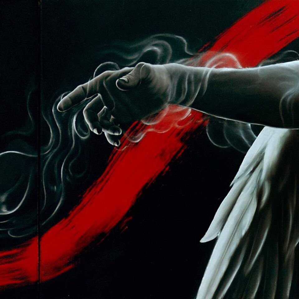 Soffio 2019, oil on canvas, 40 x 120 cm