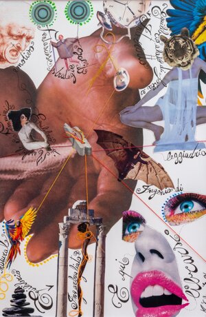 2019 - Collage, inchiostro e fili su carta (cm 33x48)