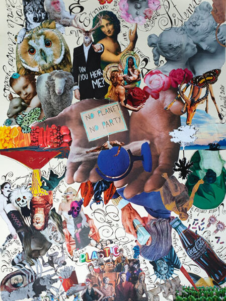Cod. 42 - Sistemi 2020 - Collage e inchiostro su carta (cm 70x100)