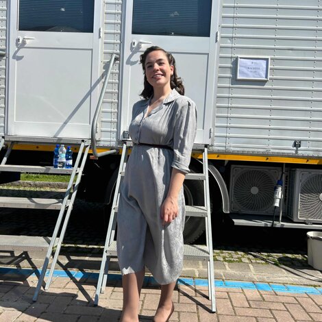 attrice sul set