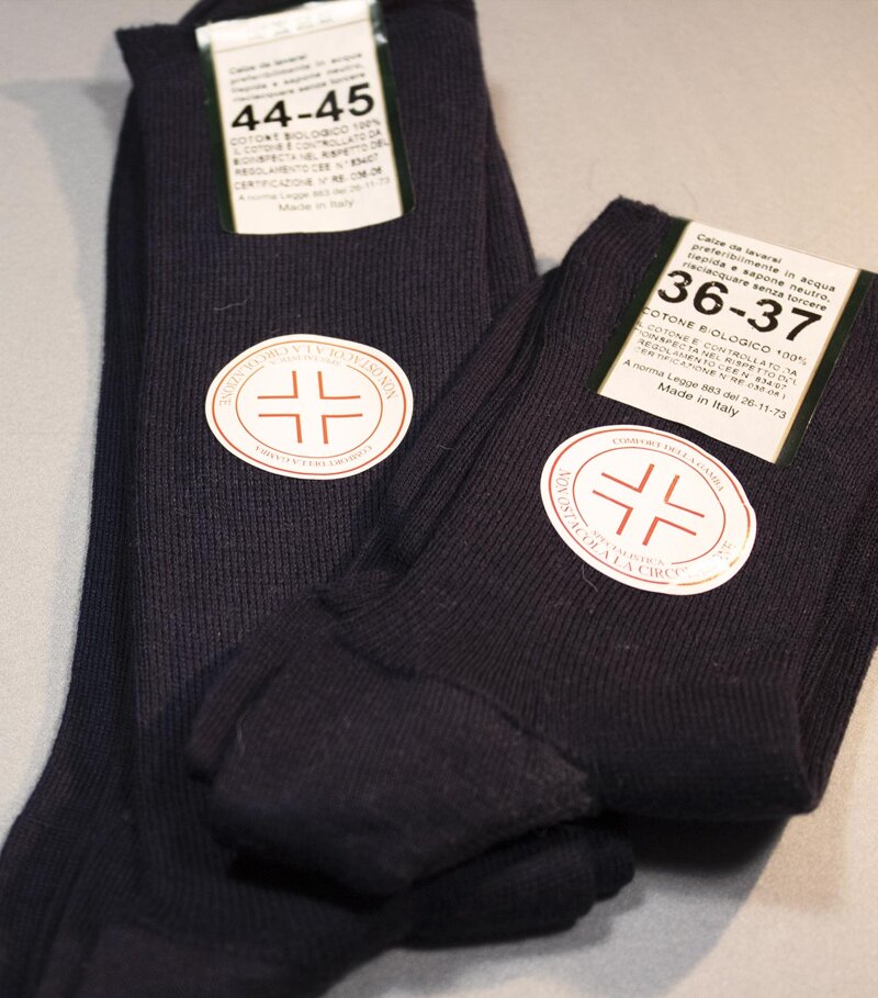 calza-leggera-sanitario-blu-corto-100-cotone-biologico