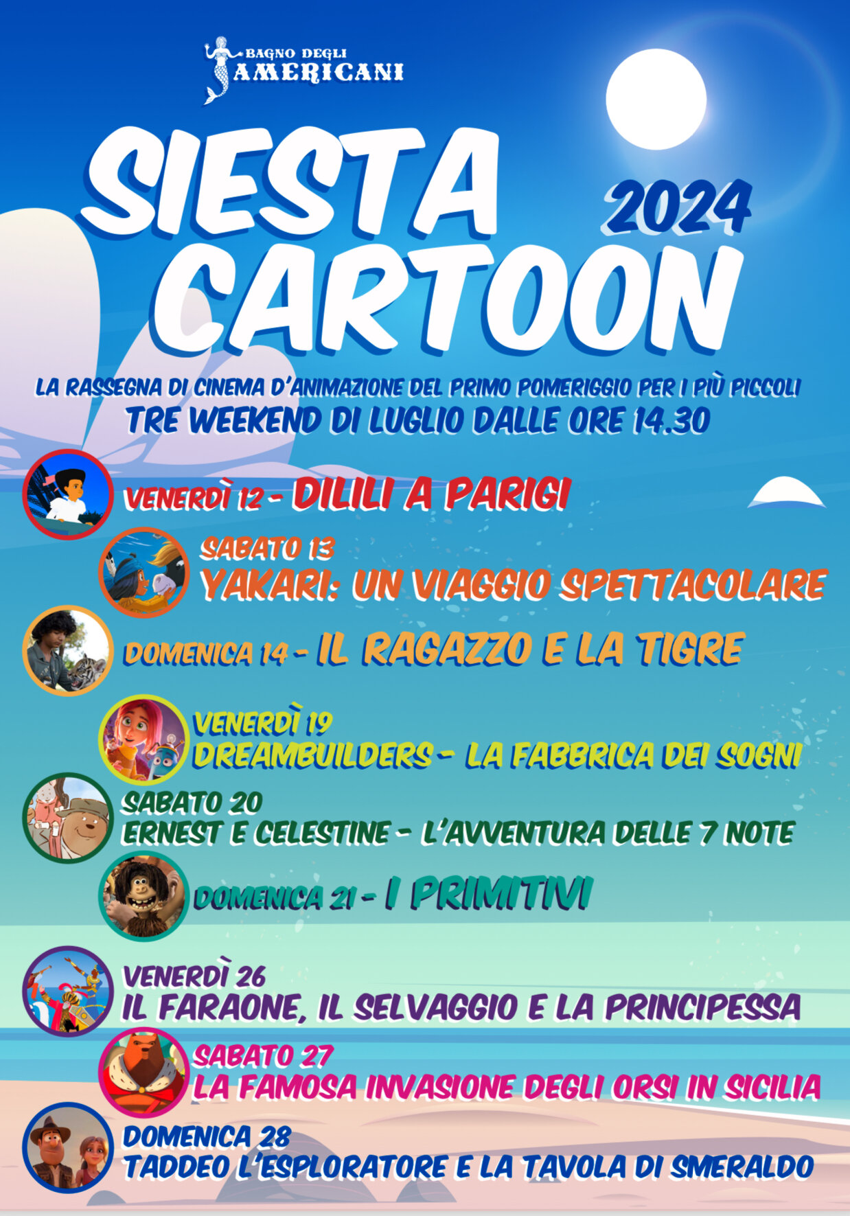 "Siesta Cartoon": al via il secondo week-end con i cartoni animati per bambini sotto l'Hangar