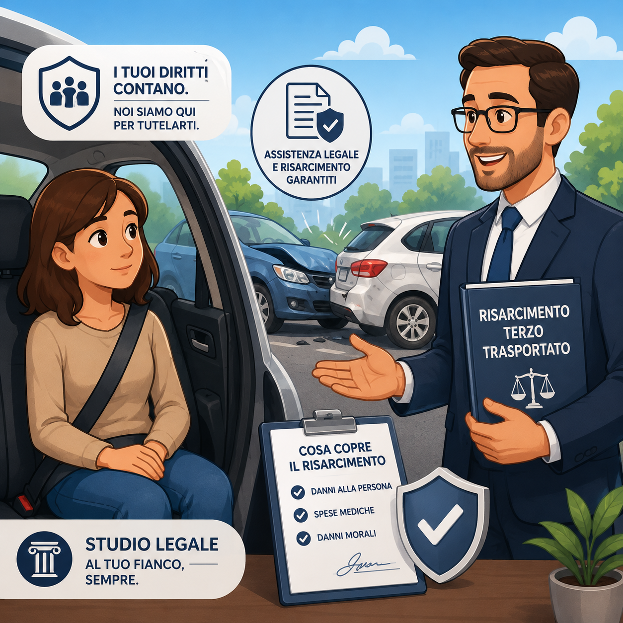 Sinistro stradale e risarcimento del terzo trasportato: quali diritti ha il passeggero?