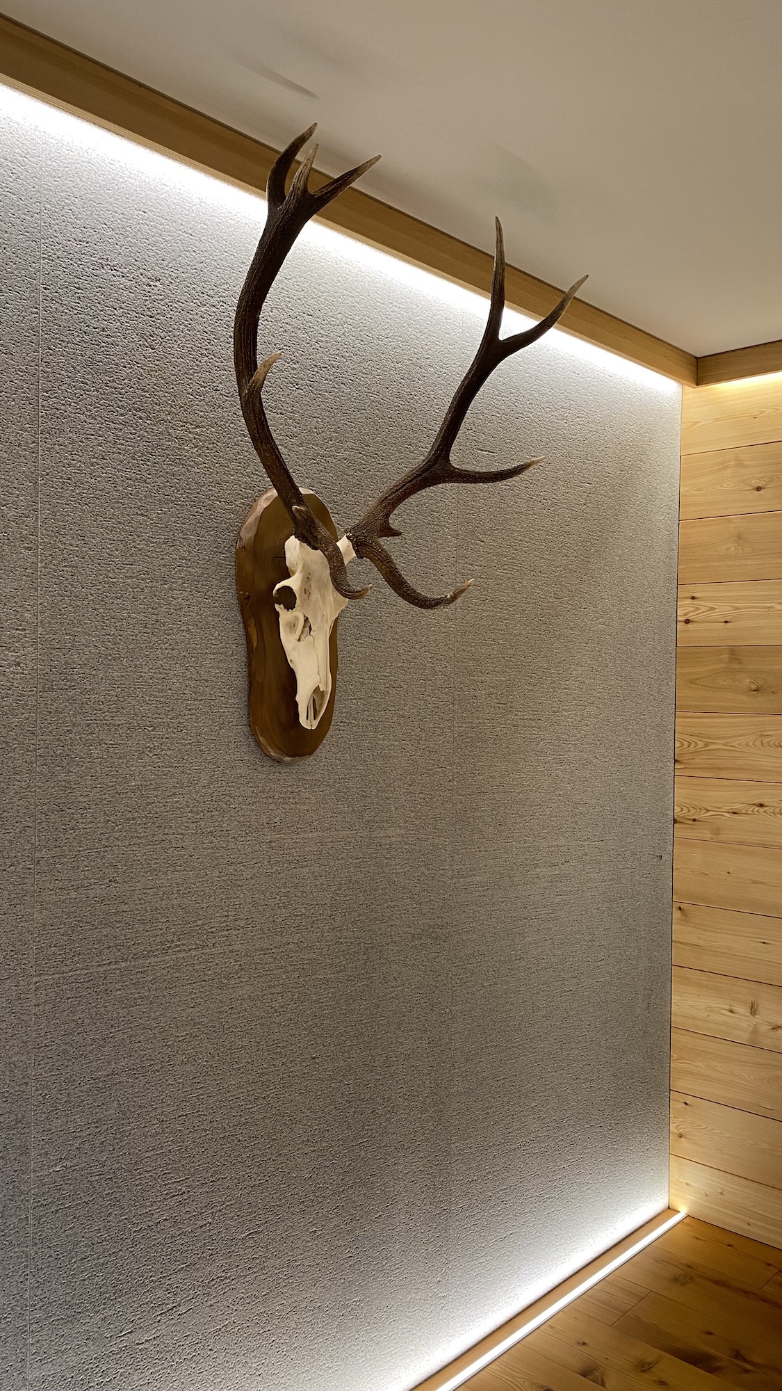 Completed detail of the timber and stone wall