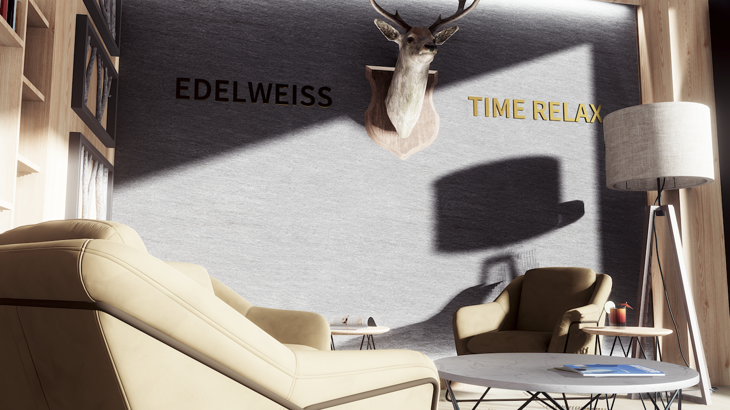 Detailed rendering of the feature wall
