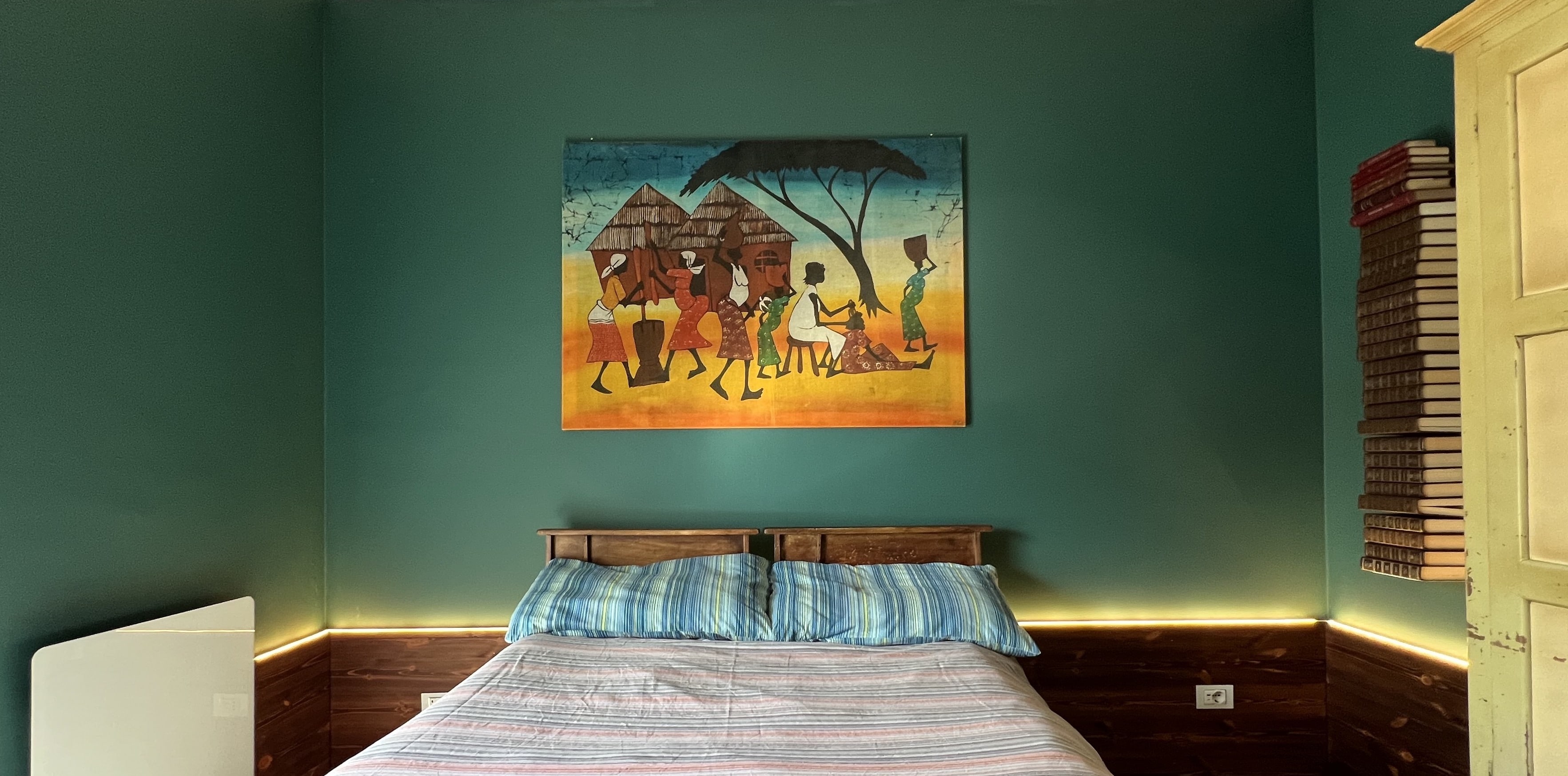 Completed sleeping area in the small apartment