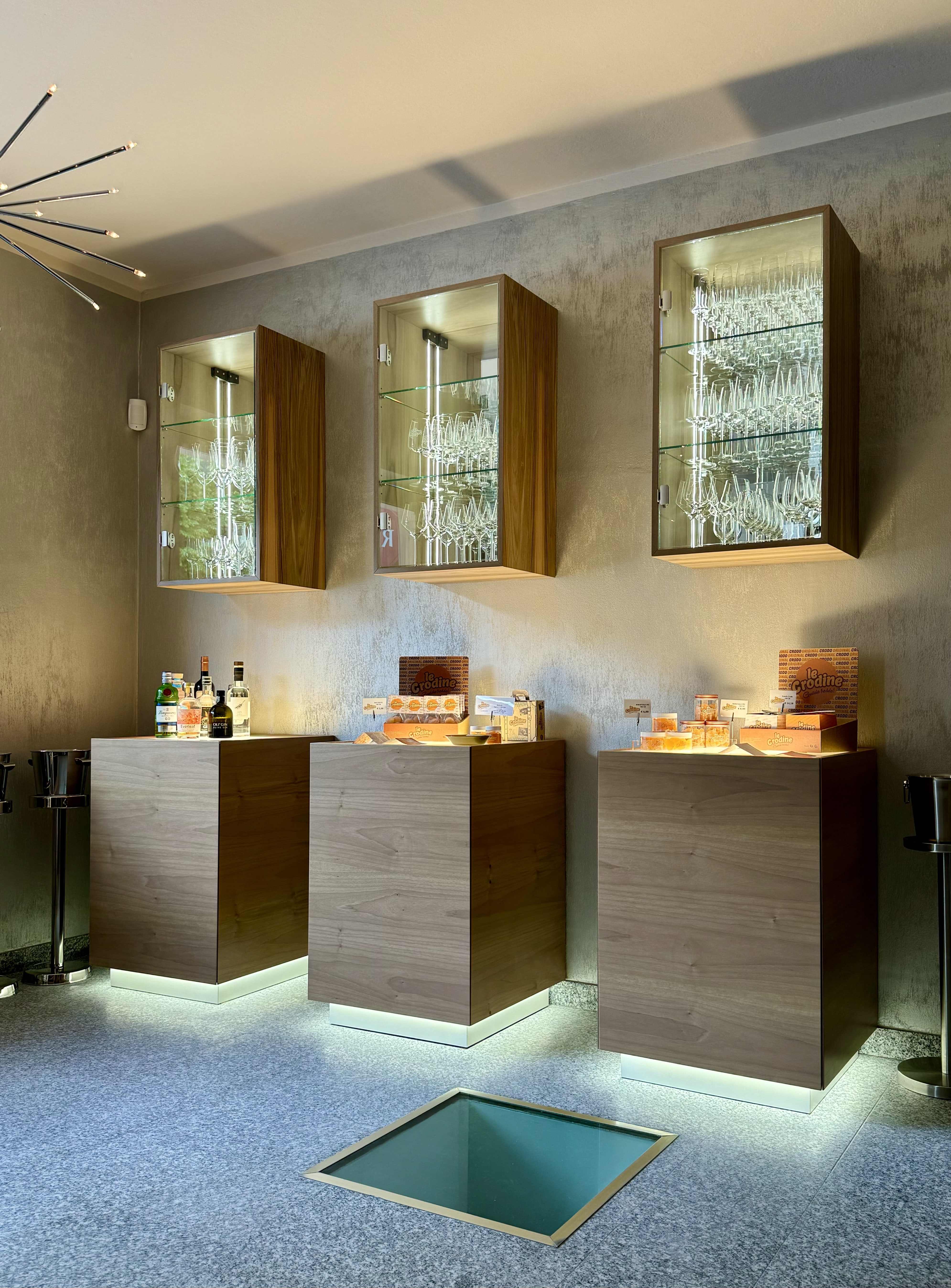 Completed bespoke cabinet at Marconi Restaurant