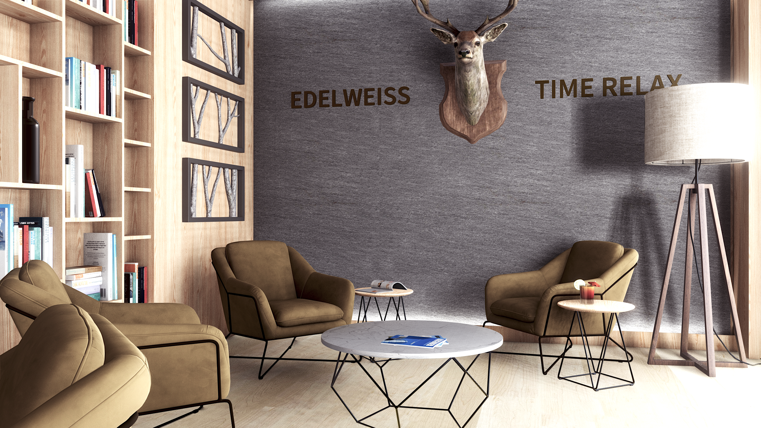 Rendering of the feature wall