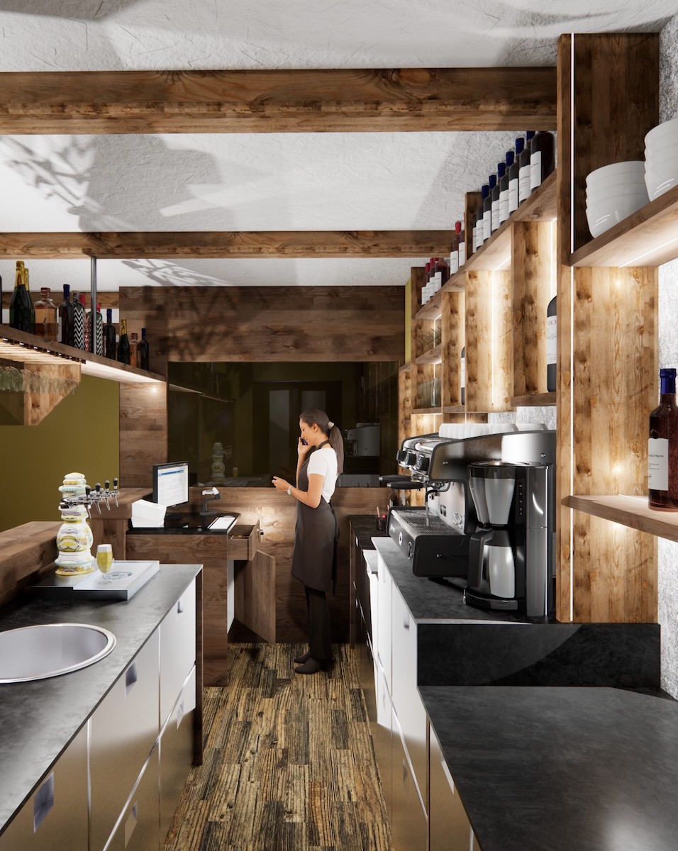 Rendering of the Cistella back bar