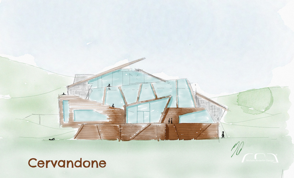 Schizzo dell'albergo cervandone