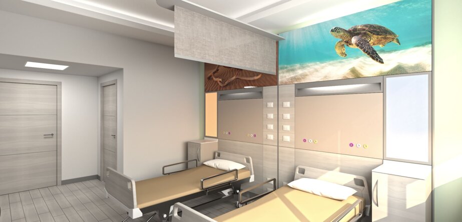 Camera matrimoniale con luci personali integrate e armadietti