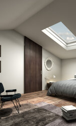 Porte scorrevole per mansarda chiusa Porte scorrevole per mansarda chiusa. Porta smussata