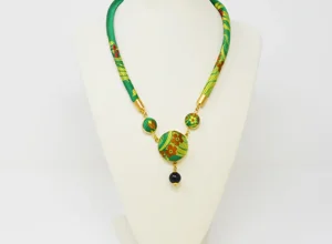 Collana Ferula in broccato sardo furighedda
