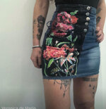 gonna-denim-fiori