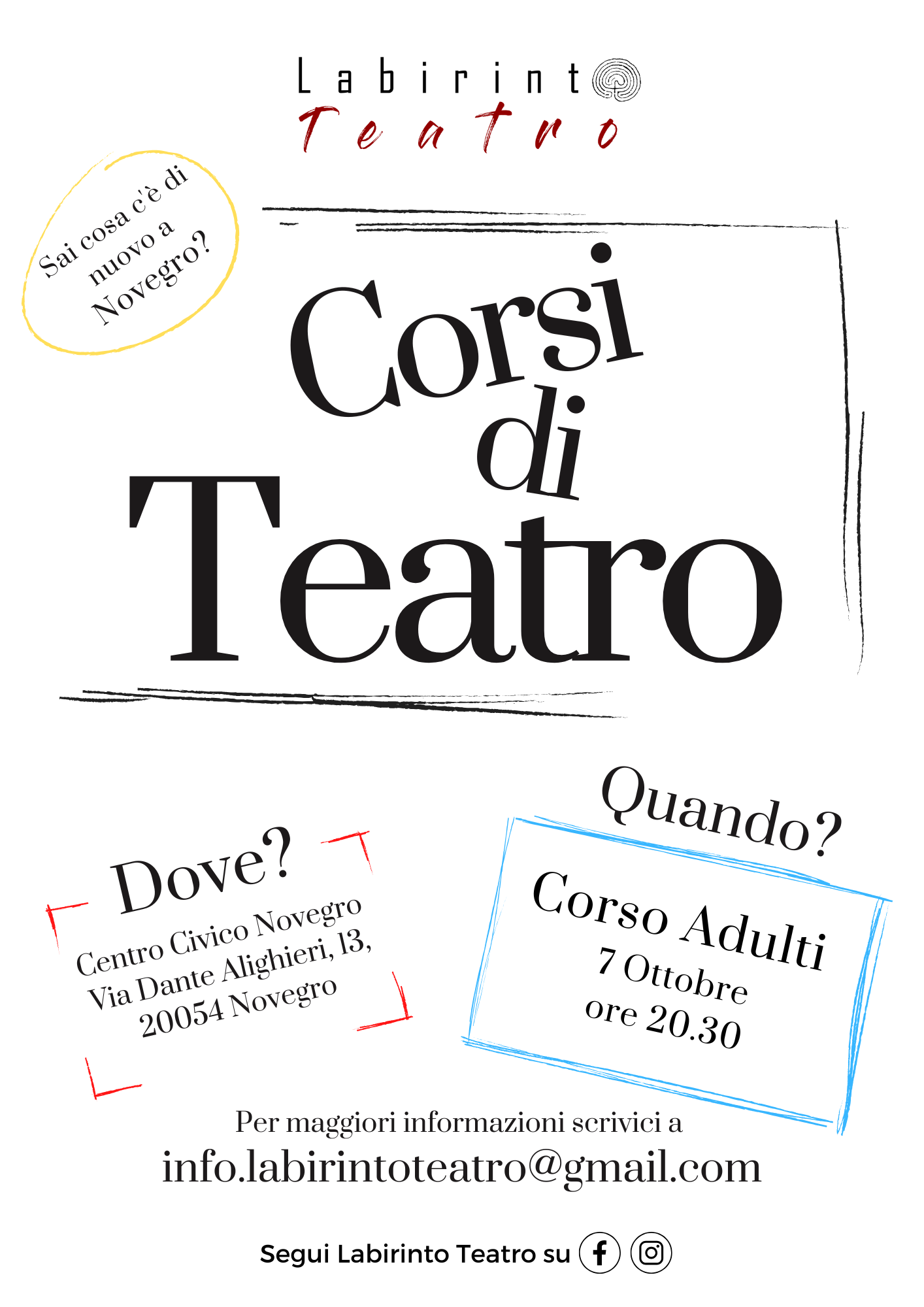 Corsi di teatro in partenza