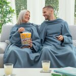 coperta-con-maniche-doppia-con-tasca-centrale-doublanket-innovagoods
