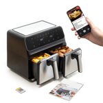 friggitrice-ad-aria-innovagoods-fryinn-double-8000-nero-3400-w-8-l-acciaio-inossidabile
