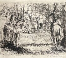 Fonte di campagna con ragazze