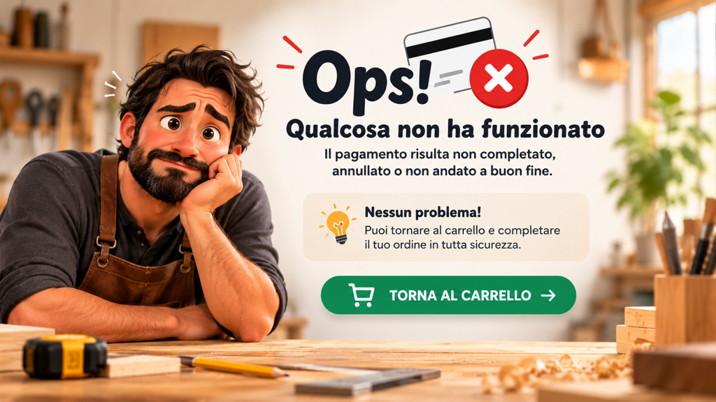 pagamento merrato o non andato a buon fine torna al carrello
