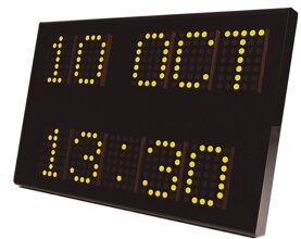 Orologio digitale datario elettronico a LED di design gialli da interno serie Sirio | DMD Asti Italia