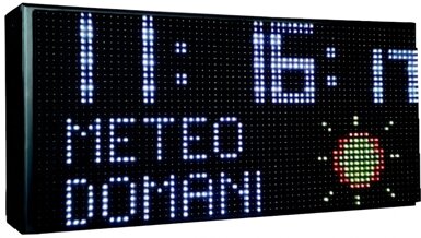 Orologio Pannello elettronico a LED da esterno informativo con meteo e datario | DMD Asti Italia