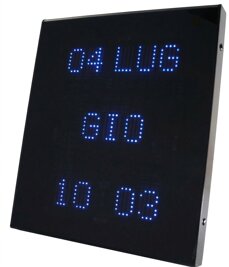 Orologio digitale datario elettronico a LED di design inteno blu da parete per uffici moderni Sirio | DMD Asti Italia