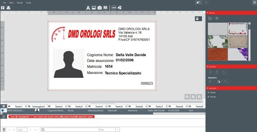 Software Badge Studio per progettazione grafica e personalizzazione tessere