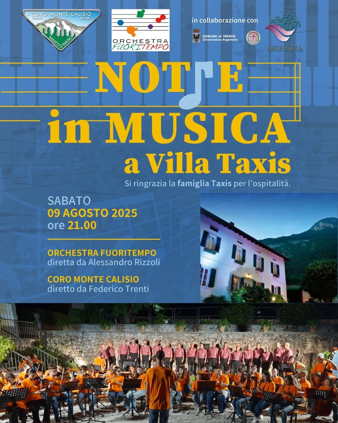 "NOTTE IN MUSICA a Villa Taxis" - sabato 9 agosto ore 21:00