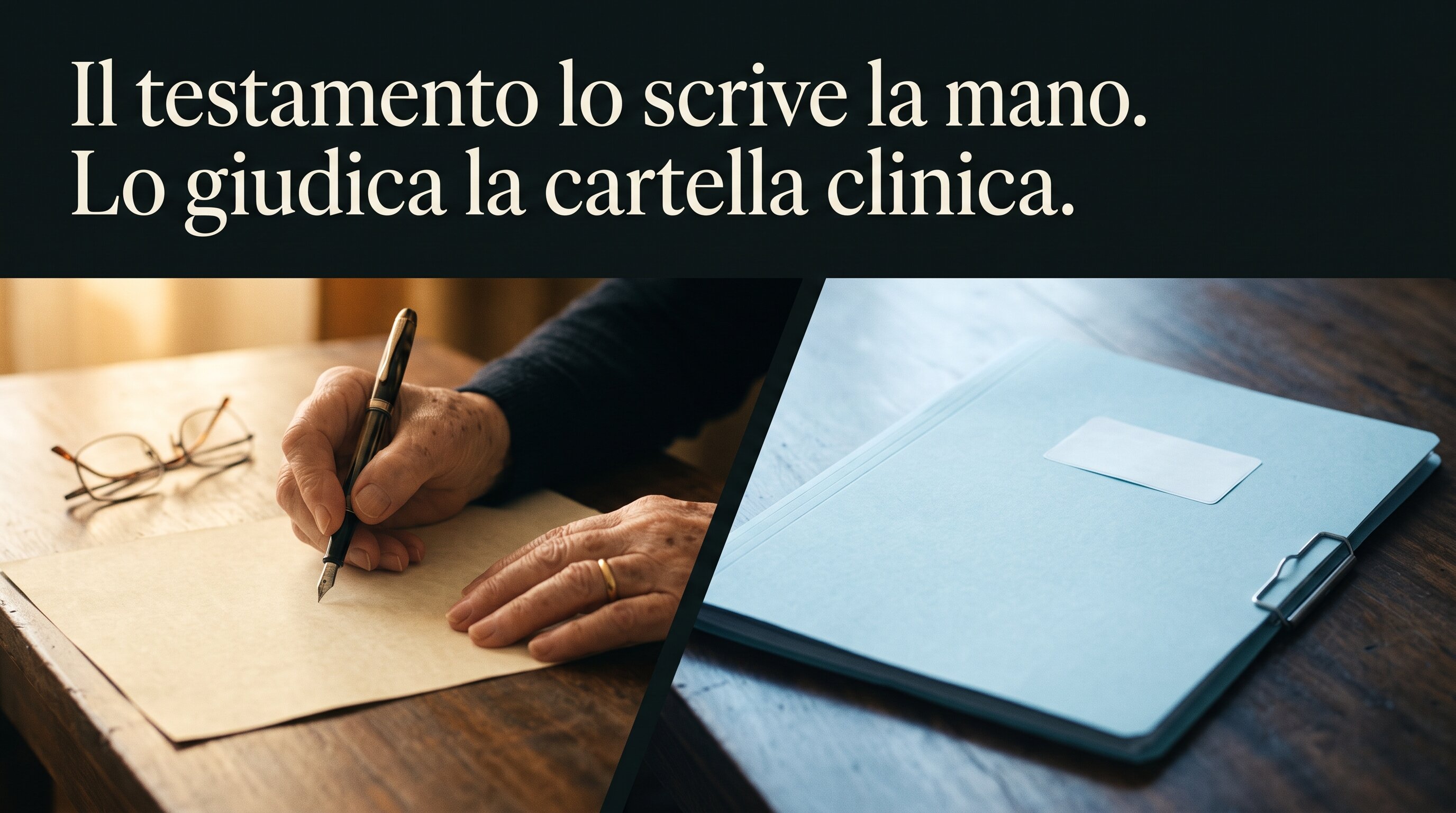 Il testamento lo scrive la mano. Lo giudica la cartella clinica.