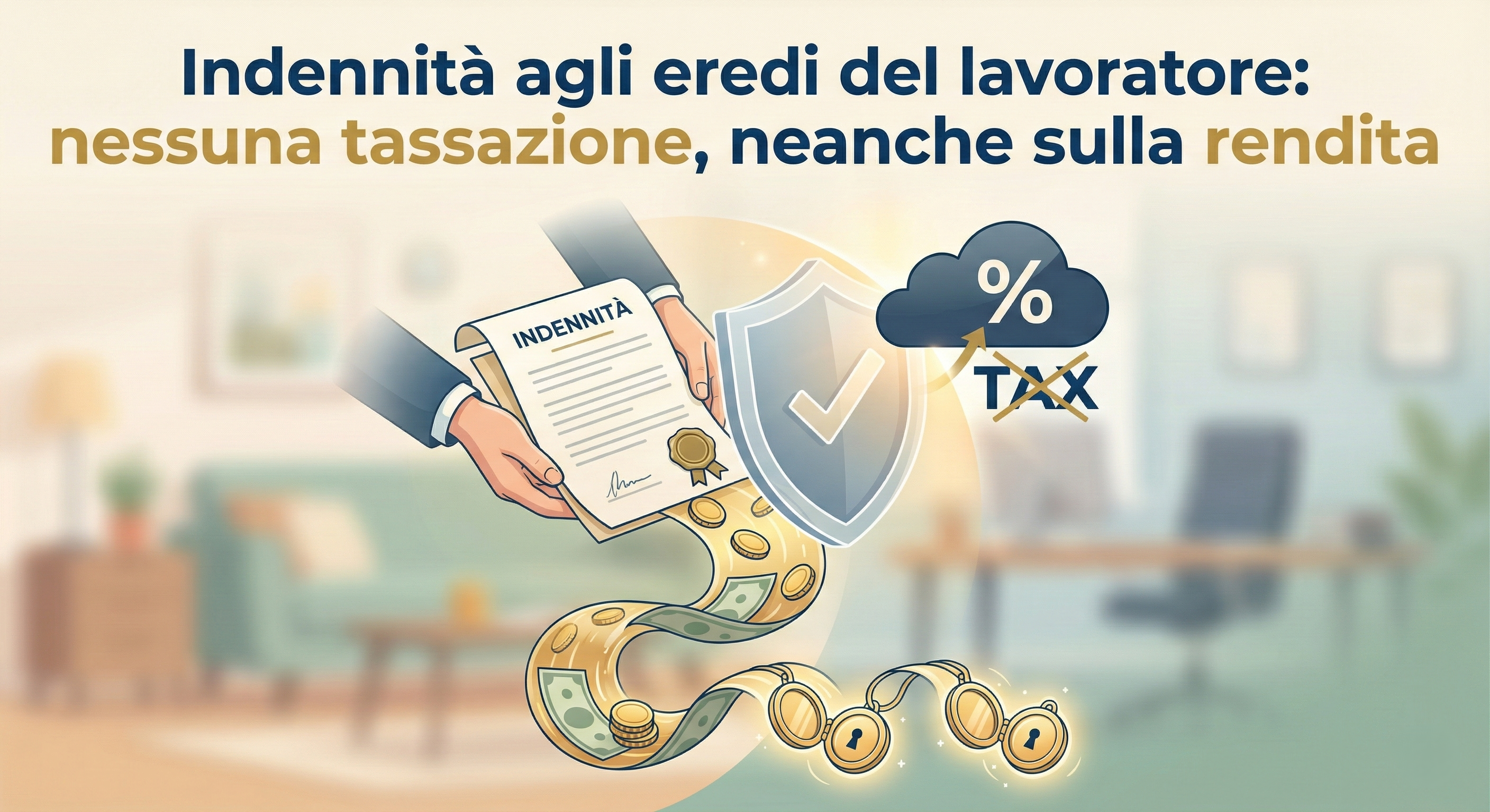 Indennit&agrave; per decesso ai superstiti: nessuna tassazione anche se erogata come rendita