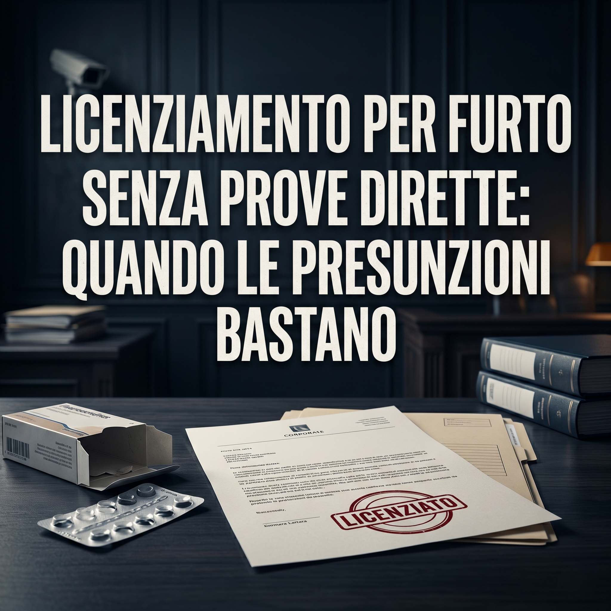 Licenziamento per furto senza prove dirette: quando le presunzioni bastano — e cosa rischi da entrambi i lati della scrivania Licenziamento per furto senza prove dirette: quando le presunzioni bastano — e cosa rischi da entrambi i lati della scrivania