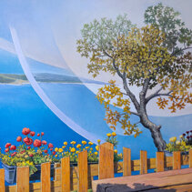 Paesaggio di Lussino numero 5 Olio su tela di juta 100x80 - 2010