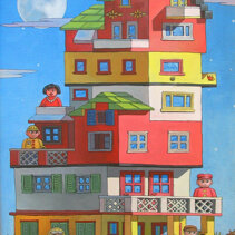 La casa di Lego n. 2 Acrilico su tela 40x60 - 1999