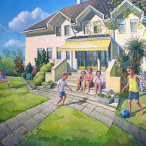 La casa di Marsango Olio su tela di juta 80x70 - 2004