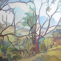 Colli asolani Olio su tela di juta 70x60 - 1979