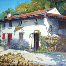 Casera sul Monfenera Olio su tela di juta 50x40 - 2009