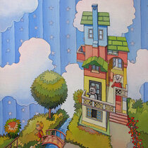 La casa di Lego n. 1 Acrilico su tela 40x50 - 1999
