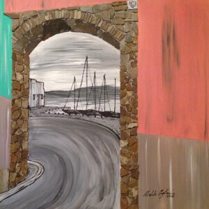 Tecnica mista su legno, misure 70X70 cm, anno 2016.