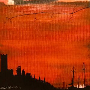 Acrilico su vela, misure 50X61 cm, anno 2017.