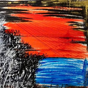 Tecnica mista su vela, misure 61X73 cm, anno di realizzazione 2017. DIPINTO NON DISPONIBILE.