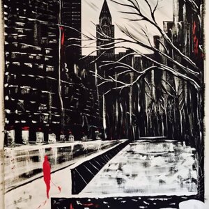 Acrilico su juta, misure 150X110 cm, anno 2017.